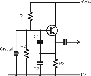 Circuito oscilador de cristal transistor
