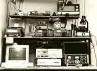 A typical amateur radio shack