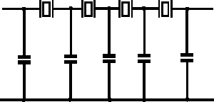 four pole ladder crystal band pass filter