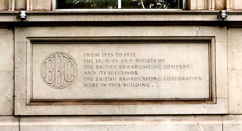 BBC inscription outside IET Savoy Place, London