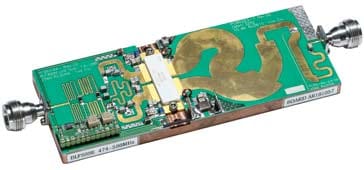 Typical Doherty RF amplifier demonstration board - the basic RF circuit design has been done