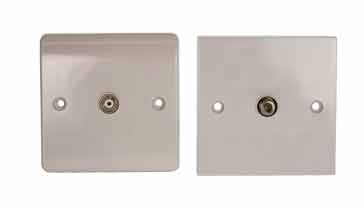 Selection of two types of TV wall socket