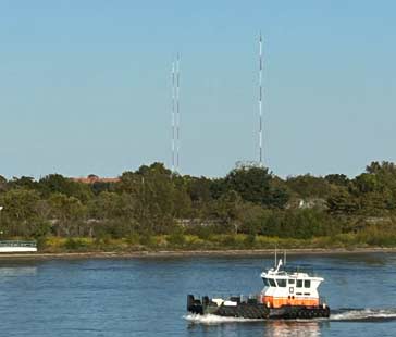 In the USA, broadcast radio antennas are a common site on the skyline