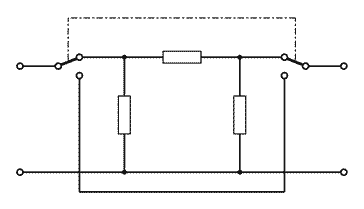 RF circuit design for a switched section RF attenuator