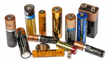 Selection of batteries - most are primary of single use batteries but there are a couple of rechargeable batteries. All have various battery capacities and lifetimes