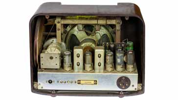 The Bush DAC90A vintage radio - rear view with cover removed