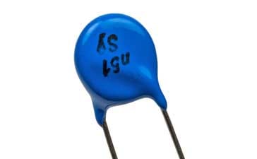 A typical disc ceramic capacitor