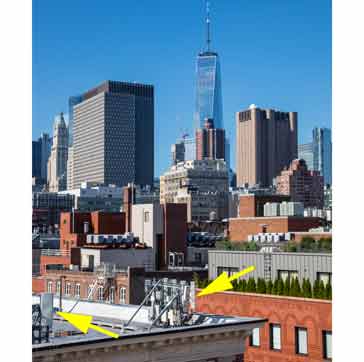 Cellular basestation antenna on top of a building in New York