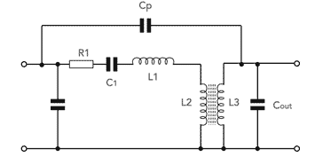 Ceramic passband filter equivalent circuit