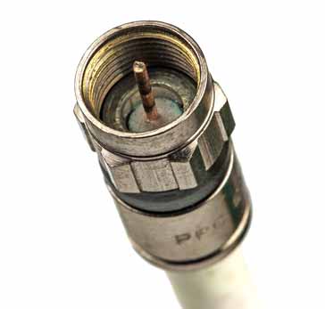 F-type connector on a cable