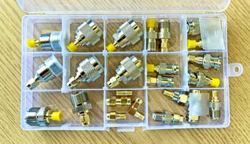  View of SMA adapters in the SMA RF Coaxial Adapter Kit  