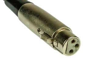 XLR socket or XLR female connector on lead showing pin numers