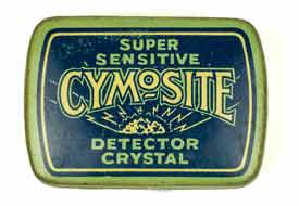 Image of a tin used when selling crystals  for crystal radio sets | www.electronics-radio.com