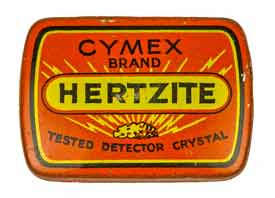 Image of a tin used when selling crystals  for crystal radio sets | www.electronics-radio.com