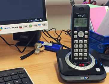 Typical DECT phone on a desk