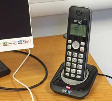 Typical DECT phone on a desk