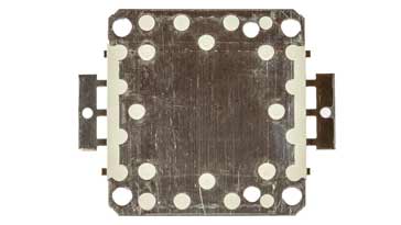 Underside of the medium COB LED showing the metal area for contact to a heatsink