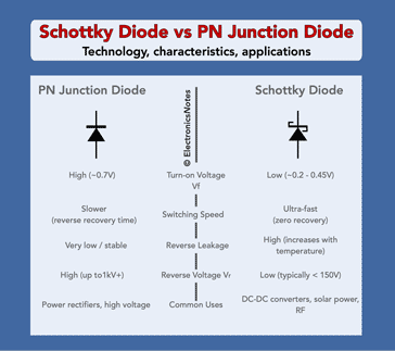  Schottky vs PN junction diode 