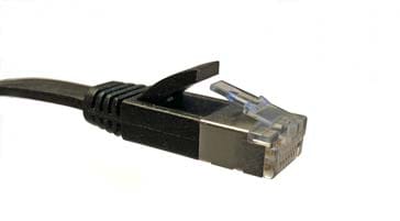Ethernet cable and connector used for connecting items including Ethernet switches, Ethernet routers, computers, network servers, etc. in local area networks regardless of the network topology