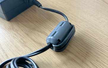 Ferrite on low voltage twin power wire