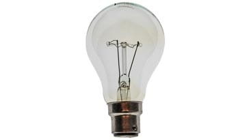 Filament lamp or filament bulb for use with mains or line power for domestic lighting