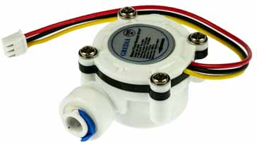 A simple flow meter that could be used with a data acquisition or data logging system