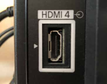  HDMI Type A connector on the back of a television 