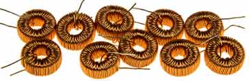 Inductor on a toroidal ferrite former