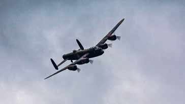 View of an RAF Lancaster bomber: the Lancaster bomber used the R1155 vintage radio receiver