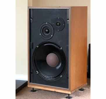 Typical infinite baffle type of loudspeaker system showing the three speakers within the system