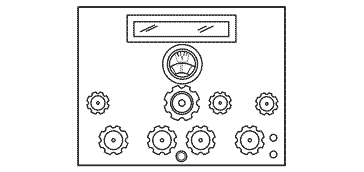 Marconi CR100 radio receiver front panel diagram showing the front panel controls.