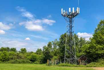 Typical antenna tower for a mobile communications cell