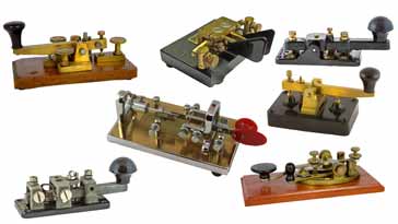 Selection of different types of Morse key