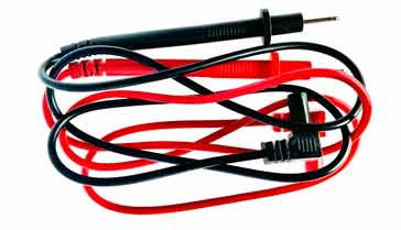 Typical low cost digital multimeter test leads and probes
