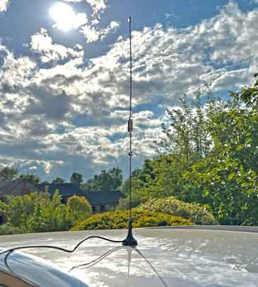 Nagoya UT-106UV VHF UHF dual band amateur radio antenna on my car roof