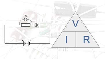 Lei de Ohm - circuito, conceito e triângulo