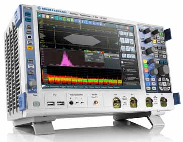 A type of oscilloscope as used in an electronics laboratory