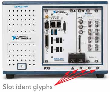 PXI chassis identification glyphs