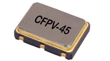 Typical surface mount technology or SMD VCXO: IQD CFPV-45 which measures 7 x 5 mm