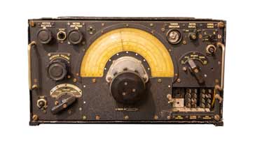 Front panel of an R1155 vintage radio communications receiver