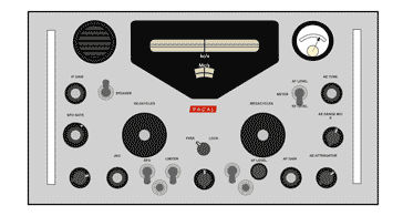 Front panel diagram for the Racal RA17 vintage radio - communications radio receiver