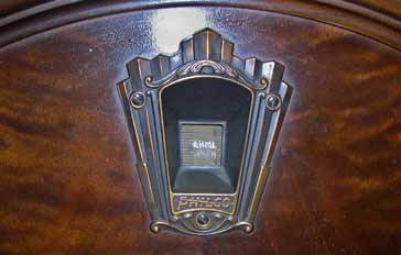 Tuning dial on the Philco 111 vintage radio or antique radio introduced in 1931