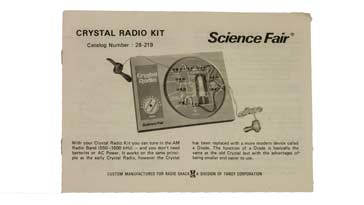 Radio Shack crystal radio set kit instructions