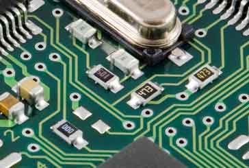 SMD resistors on a printed circuit board along with soem other surface mount electronic components