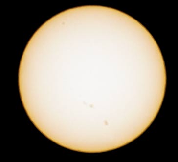 The Sun showing its sunspots