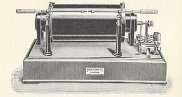 A 10 inch spark induction coil.