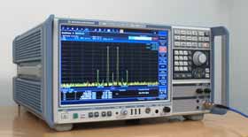 Real time spectrum analyzer showing signals for which the power can be measured.