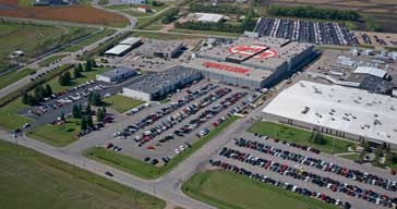 Aerial view of the Digi-Key facility in Thief River Falls Minn. USA