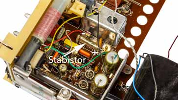Tandberg TP41 printed circuit board showing the stabistor