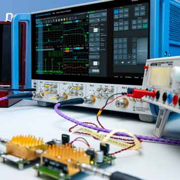 Typical RF vector network analyzer VNA in use - copyright Rohde & Schwarz